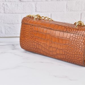 کیف مجلسی زنانه چرم طبیعی روکو – مشکی و عسلی