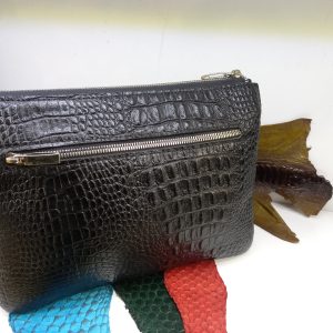 کیف چرم گاوی طرح کروکودیل